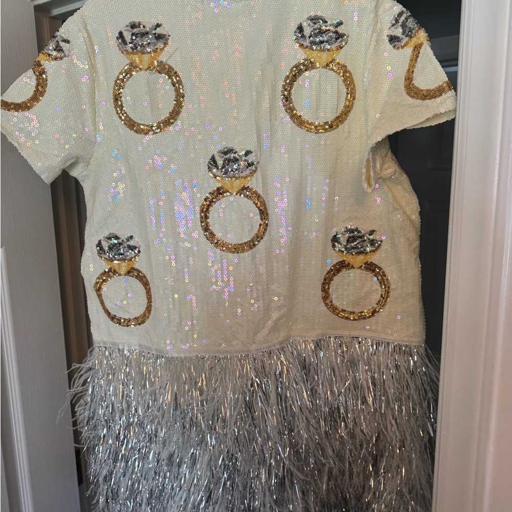 QUEEN OF SPARKLES Gold and Silver Sequin Mini Dress - Picture 3 of 6